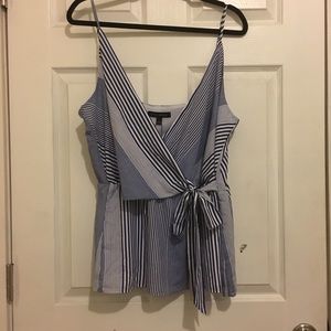 Striped Wrap Tank Top
